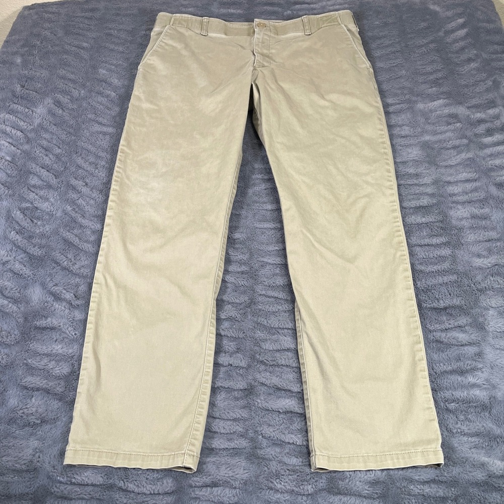 Lee Mens Extreme Comfort Slim Fit Chino Pants Khaki Tan 40x30 Performance Series